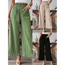 Stylish Palazzo Pants with Elastic Waist and Spacious Pockets