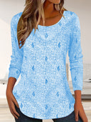 Chic Floral Print Long Sleeve Blouse for Women