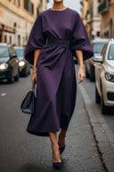 Stylish Midi Dress with Flowing Sleeves