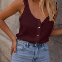 Stylish Women's Blouse with Button Placket & Ruffles