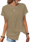Textured Wave Pattern Women's Cotton Tee