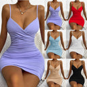 Women's Ruching Wrap Dress for Flattering Fit
