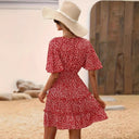Chic Ruffled Short Dress with Wide Sleeves