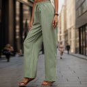 Chic Women's Wide Leg Pants with Adjustable Drawstring