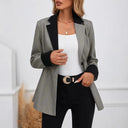 Satin Finish Women's Blazer with Chic Trim