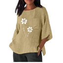 Floral Print Women's Blouse with Chest Pocket