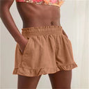 Women’s Ruffle-Trimmed Shorts with Pockets