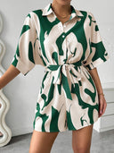 Chic Women's Graphic Pattern Vacation Dress