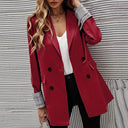 Chic Double-Breasted Blazer with Checked Design