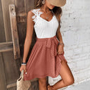 Women's Eyelet Embroidered Dress with Wide Straps