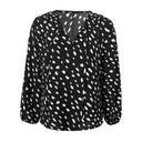 V-Neck Women's Blouse with Chic Polka Dot Style