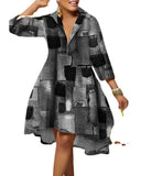 Chic Women's Denim Shirt Dress with Asymmetrical Hem