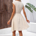 Lace Trim Women's Dress with Elastic Waist