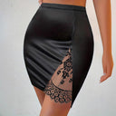 Chic High-Cut Pleated Skirt with Lace Detailing