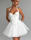 Stylish Women's Wedding Dress with Strap Design