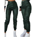 Women's Cargo Pants with Elastic Waist and Side Pockets