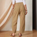 Stylish Women's Pants with Elastic Waist and Pocket Design