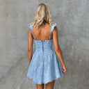 Chic Denim Dress with Ruffle Accents for Women