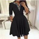 Chic Women's Dress with Waist Belt & Stylish Collar