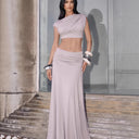 Chic Women’s Wrap Dress with Flowing Hem & Stylish Draping