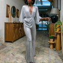 Stylish Sequined Jumpsuit with Flared Legs
