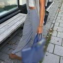 Summer Striped Pants with Elastic Waistband for Women