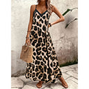 Animal Print Spaghetti Strap Maxi Dress