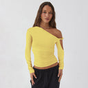 Chic Asymmetrical Blouse with Ruffled Sleeves for Women