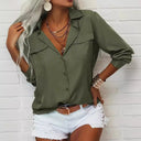 Chic Women's Blouse with Convenient Pockets