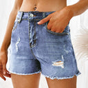 Stylish Destroyed Denim Shorts for Women