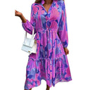 Chic Women's Long Sleeve Shirt Dress with Adjustable Waist