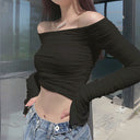 Chic Long-Sleeve Blouse with Refined Ruffle Accents