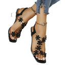 Women's Glamorous Sandals with Transparent Block Heel and Floral Accents by Heidi-Mode
