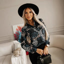 Stylish Snake Print Women's Blouse
