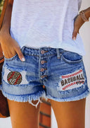 Trendy Vintage Denim Shorts with Americana Flair
