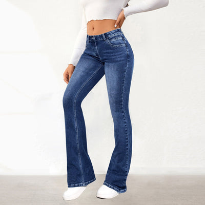 High Waist Flared Jeans in Soft Denim