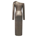 Chic Off-Shoulder Evening Dress with High Slit