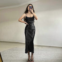 Chic Maxi Dress with Stylish Wrap Design and Spaghetti Straps