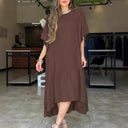 Chic Women's Linen Dress with Statement Sleeves