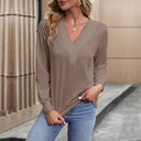 Chic Women's Long Sleeve V-Neck Blouse