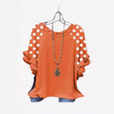 Chic Ruffled Dot Blouse for Women