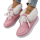 Women's Plush Collar Sneakers with Non-Slip Sole