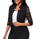 Contemporary Blazer Jacket with Lace Accents