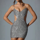 Chic Cut-Out Glitter Cocktail Dress