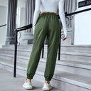 Women's Elastic Waist Cargo Pants with Side Pockets