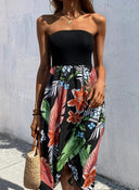Floral Bandeau Dress with Relaxed Fit