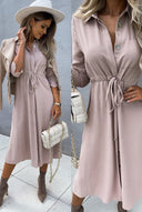 Adjustable Belt Women's Shirt Dress - Stylish and Chic