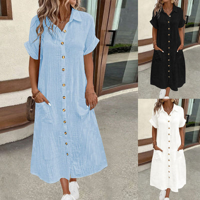 Stylish Women's Shirt Dress with Button Details
