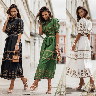 Chic Women's Shirt Dress with Stylish Pattern