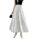 Chic Long Ruffle Summer Skirt with Elastic Waist